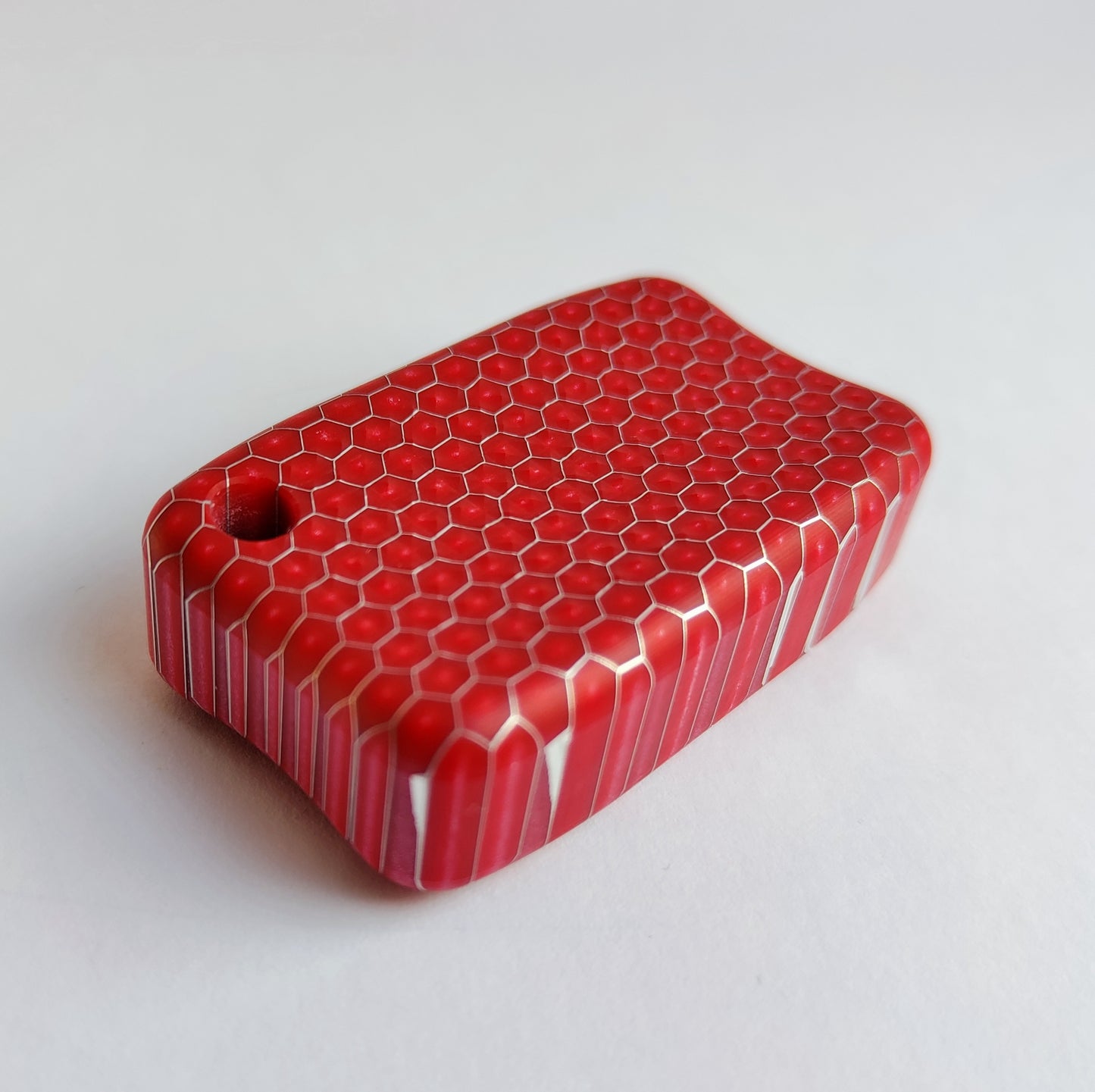 Fidget Bar / EDC Worry Stone / Soap Bar Shape / Haptic toy / Honeycomb pattern Red