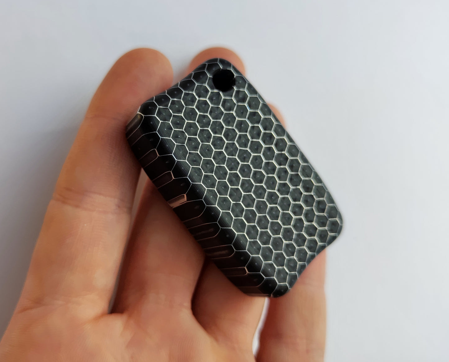 Fidget Bar / EDC Worry Stone / Soap Bar Shape / Haptic toy / Honeycomb pattern Black