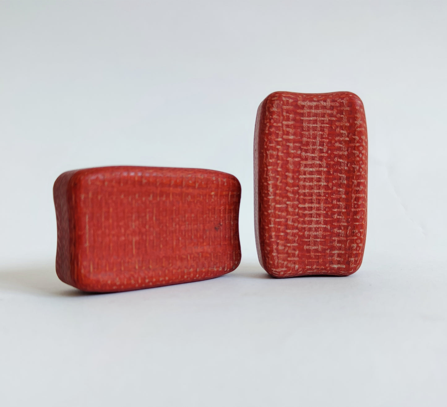 Micarta Fidget Bar / EDC Haptic Worry Stone / Soap Bar Shape Pocket Toy from Red Micarta