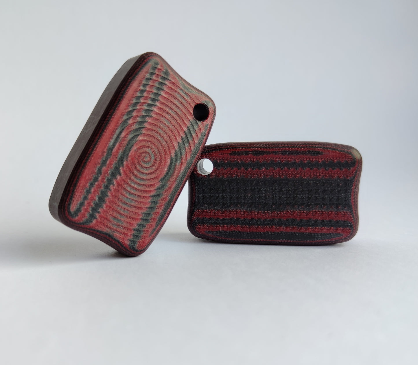Micarta Fidget Bar / EDC Haptic Worry Stone / Soap Bar Shape Pocket Toy from red&black Micarta