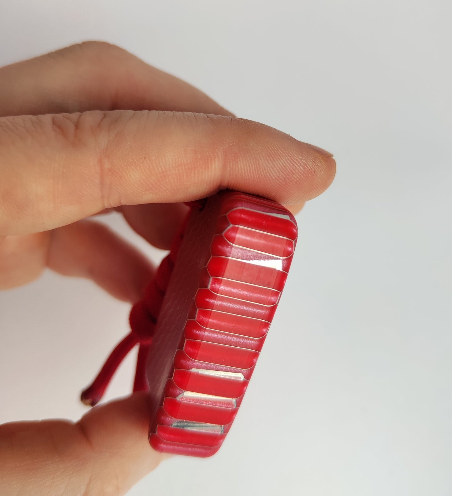Fidget Bar / EDC Worry Stone / Soap Bar Shape / Haptic toy / Honeycomb pattern Red