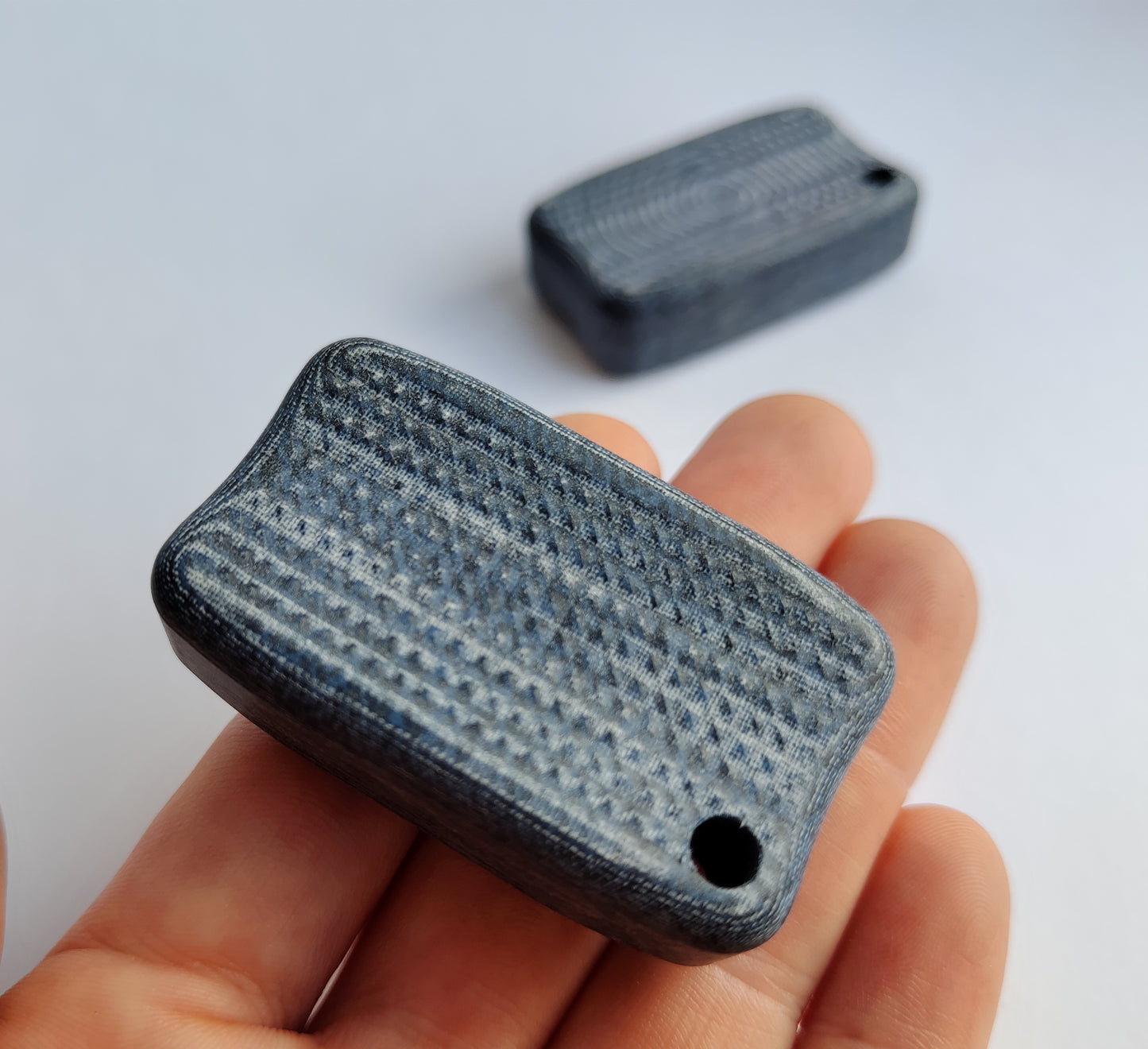 Micarta Fidget Bar / EDC Haptic Worry Stone / Soap Bar Shape Pocket Toy from Blue Jeans Micarta