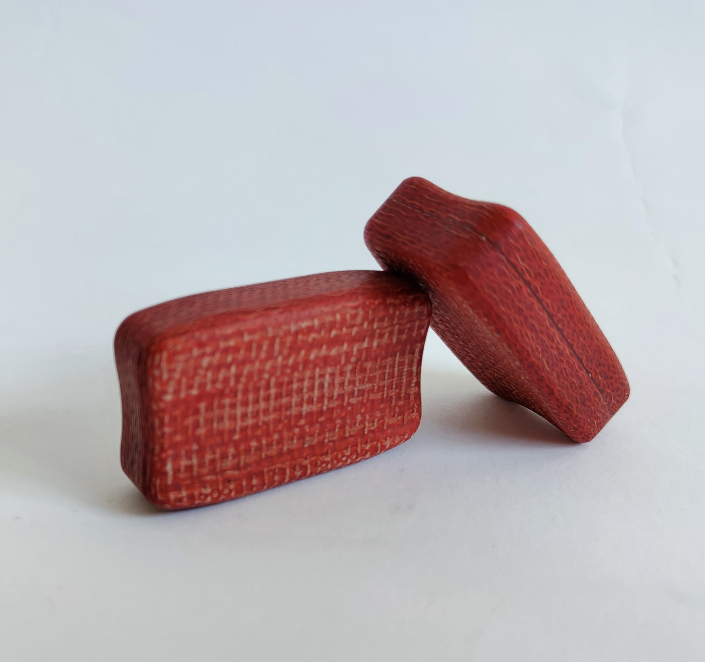 Micarta Fidget Bar / EDC Haptic Worry Stone / Soap Bar Shape Pocket Toy from Red Micarta