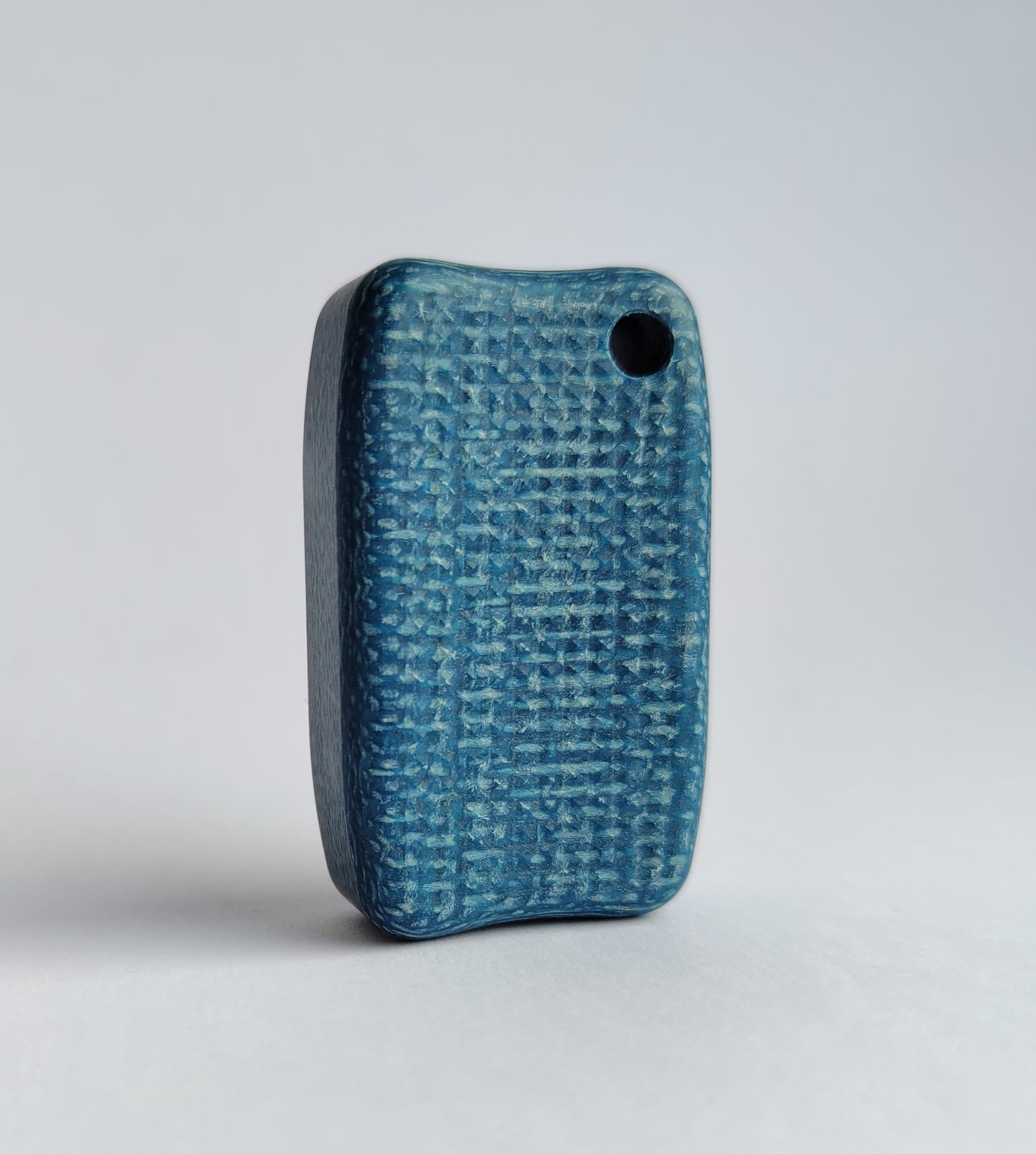 Micarta Fidget Bar / EDC Haptic Worry Stone / Soap Bar Shape Pocket Toy from Aqua Jute (blue) Micarta
