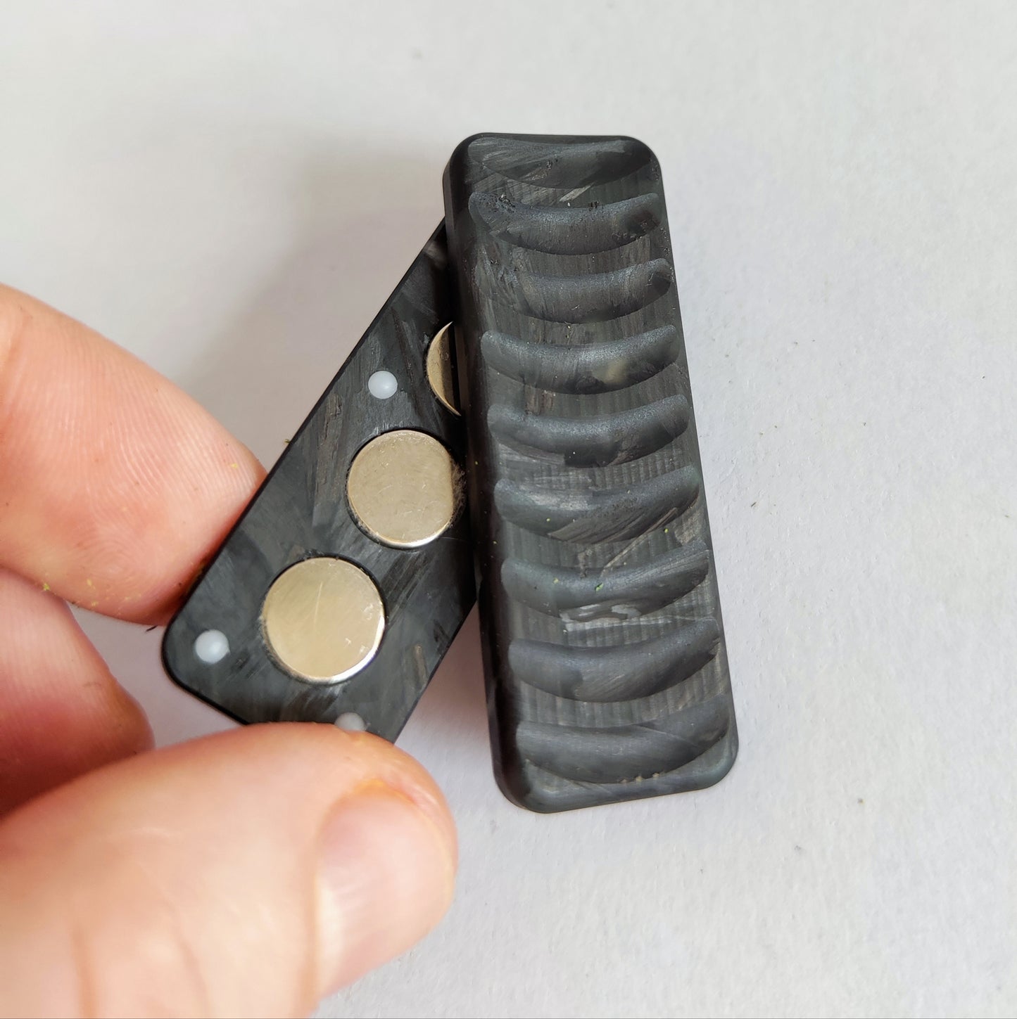 EDC Haptic slider from Glow in the Dark carbon Fiber (Blue or Green)