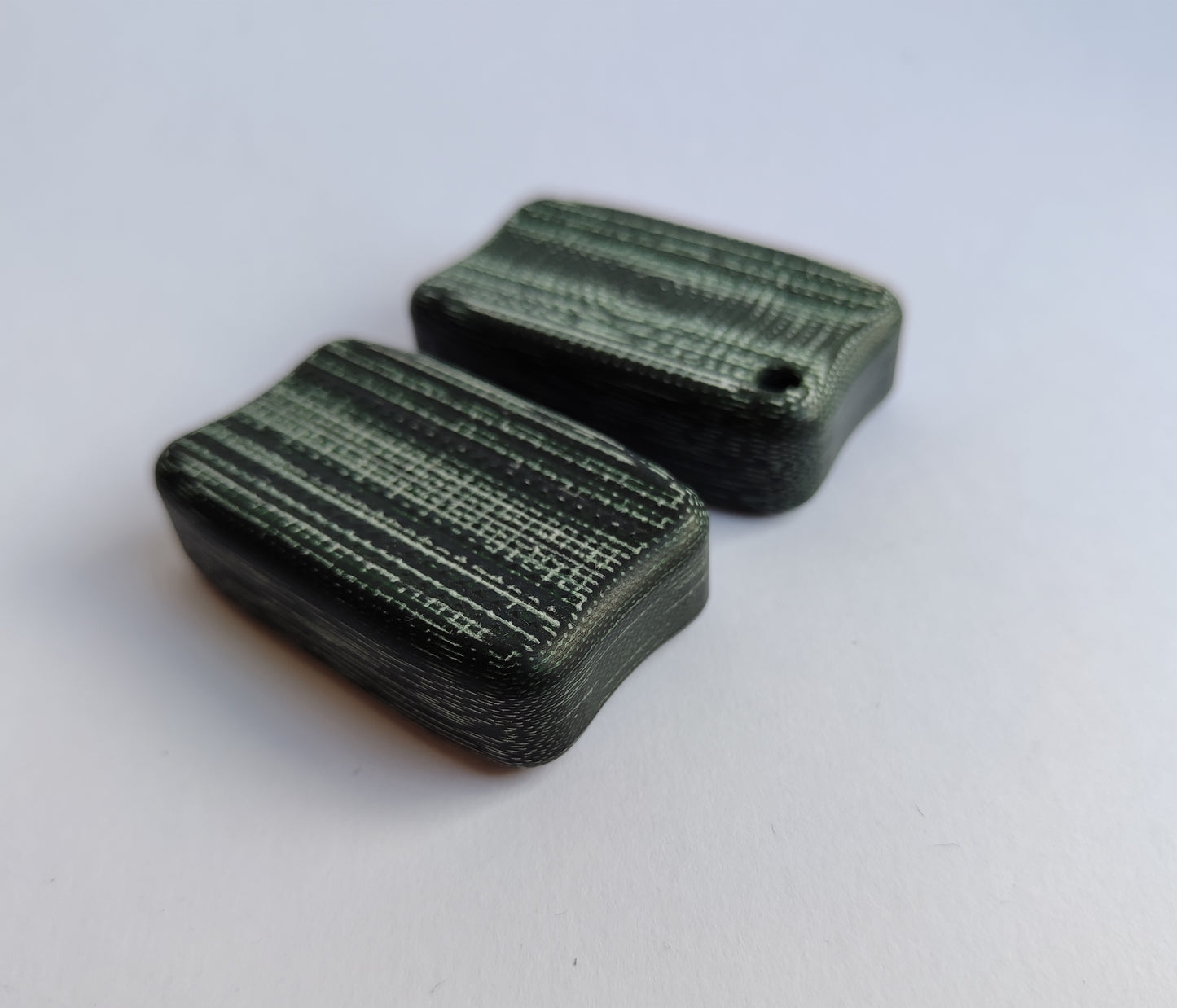 Micarta Fidget Bar / EDC Worry Stone / Soap Bar Shape Haptic toy from Hunters Green Canvas Micarta