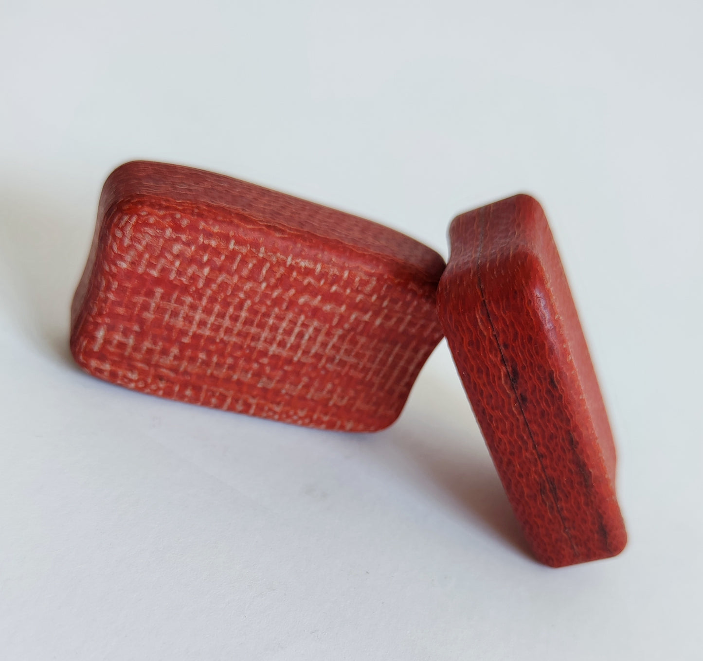 Micarta Fidget Bar / EDC Haptic Worry Stone / Soap Bar Shape Pocket Toy from Red Micarta