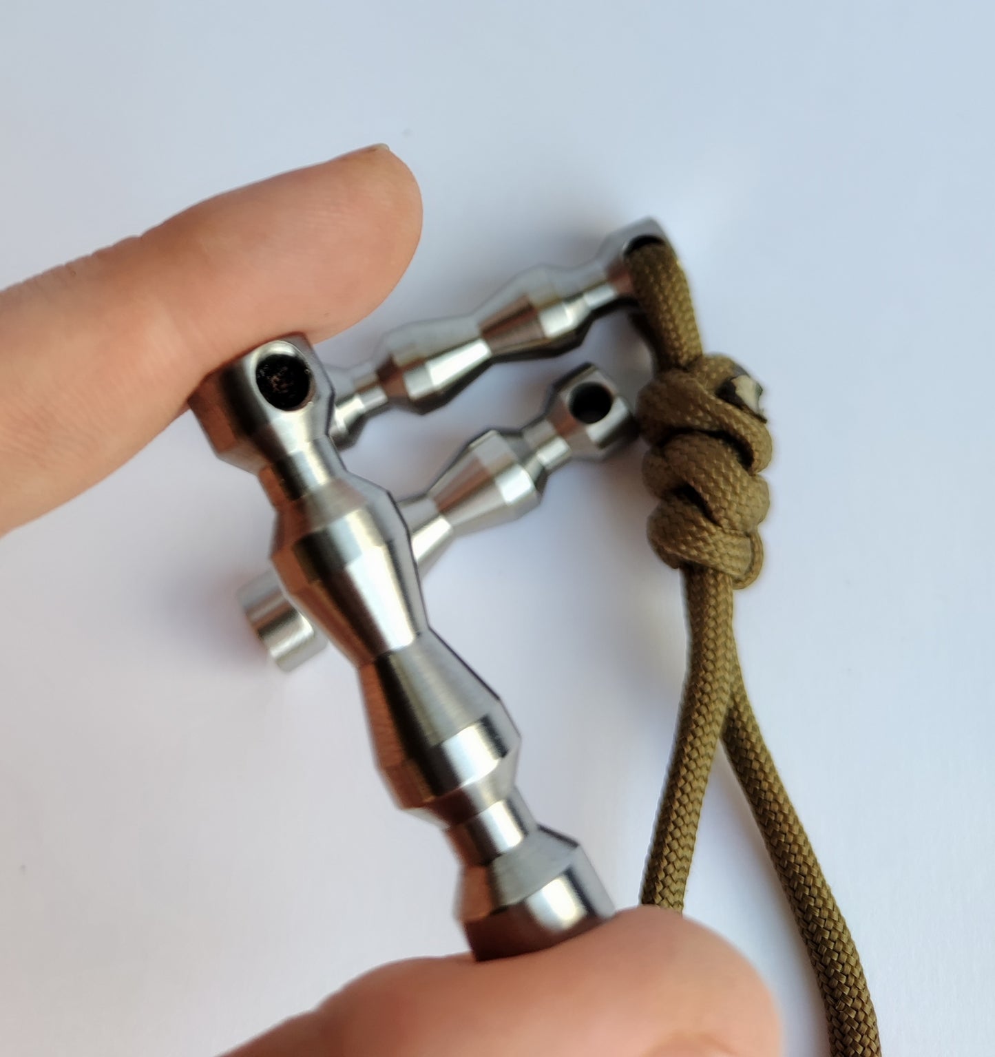 EDC Pendant Bead from Titanium/ Stainless Steel / Damascus