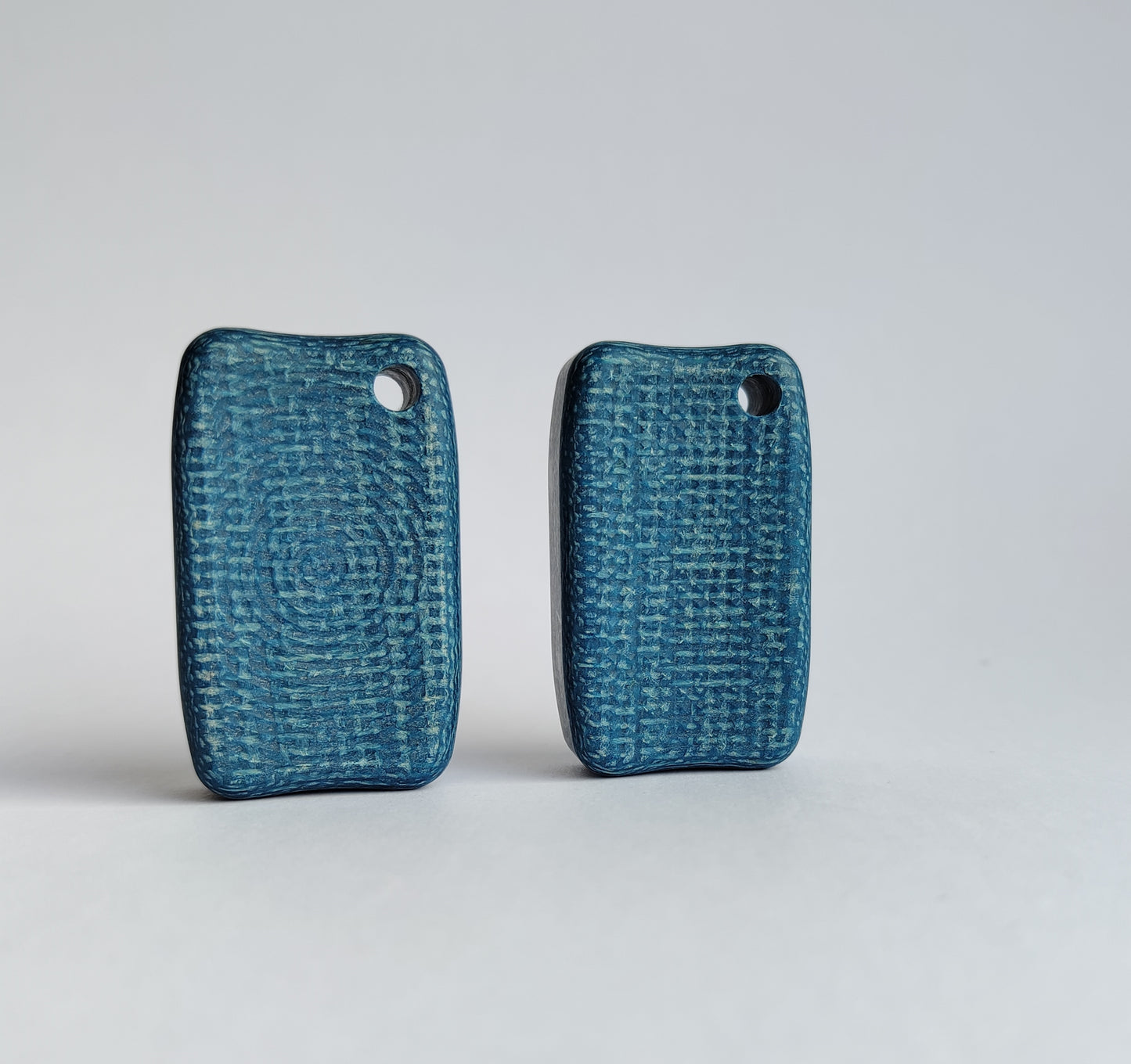 Micarta Fidget Bar / EDC Haptic Worry Stone / Soap Bar Shape Pocket Toy from Aqua Jute (blue) Micarta