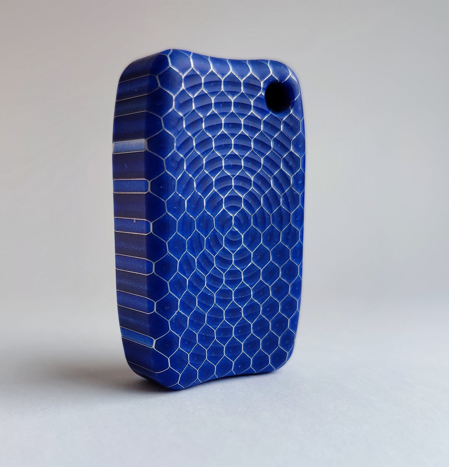 Fidget Bar / EDC Worry Stone / Soap Bar Shape / Haptic toy / Honeycomb pattern Blue