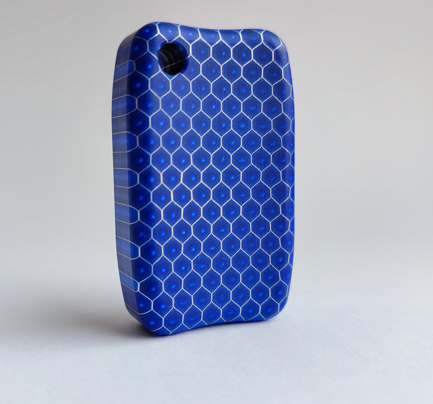Fidget Bar / EDC Worry Stone / Soap Bar Shape / Haptic toy / Honeycomb pattern Blue