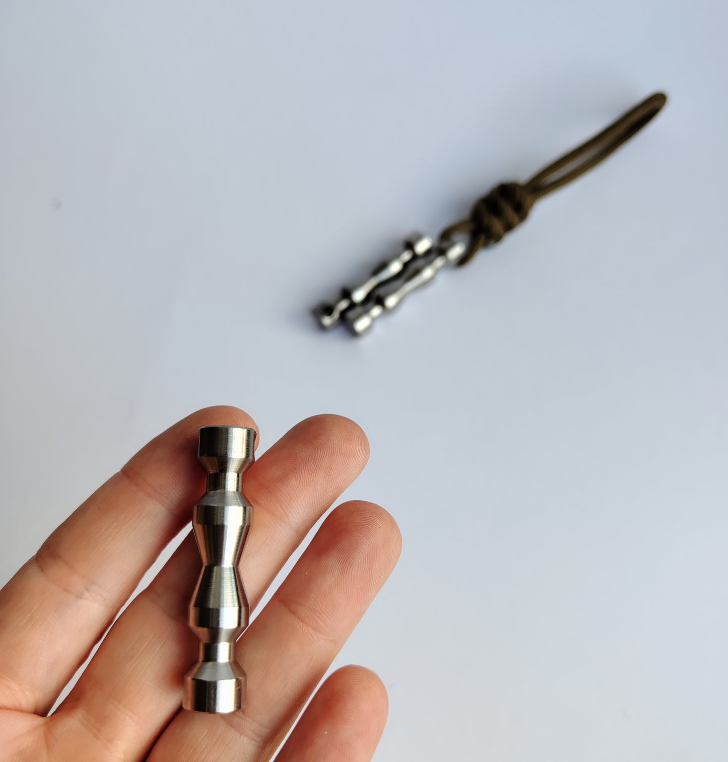 EDC Pendant Bead from Titanium/ Stainless Steel / Damascus