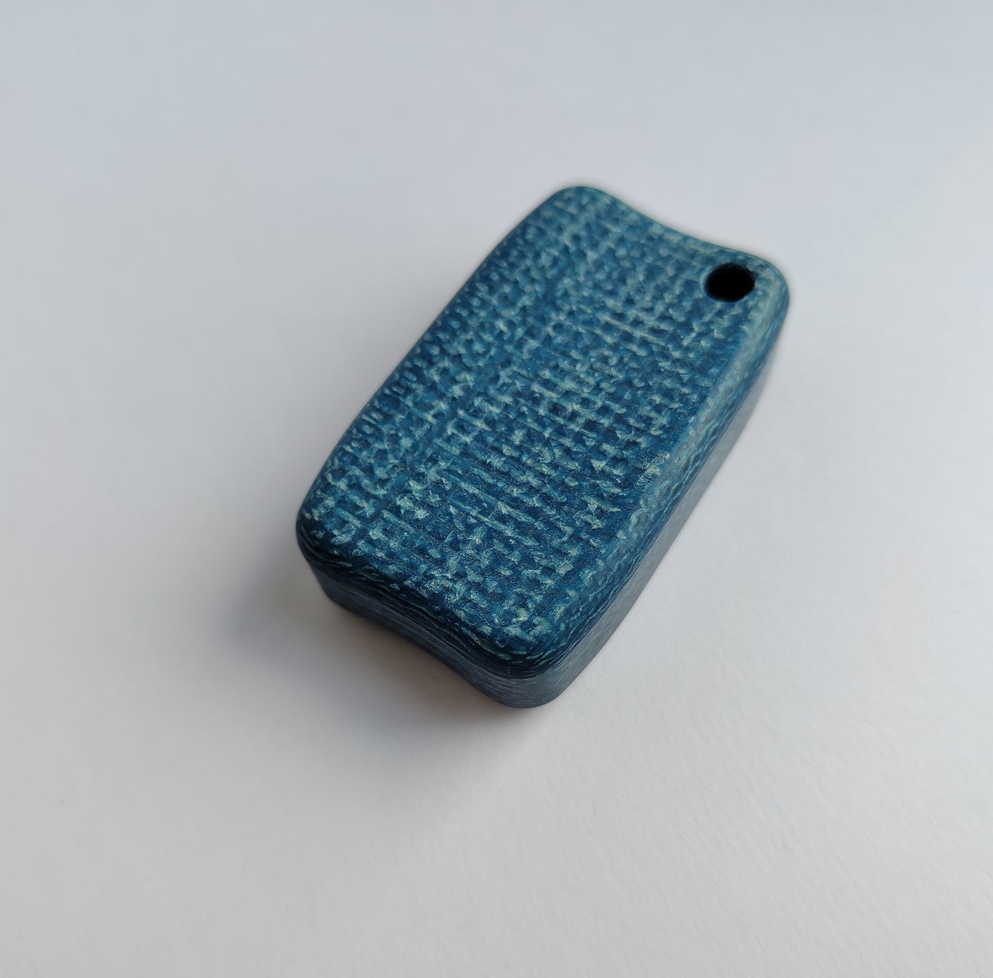 Micarta Fidget Bar / EDC Haptic Worry Stone / Soap Bar Shape Pocket Toy from Aqua Jute (blue) Micarta