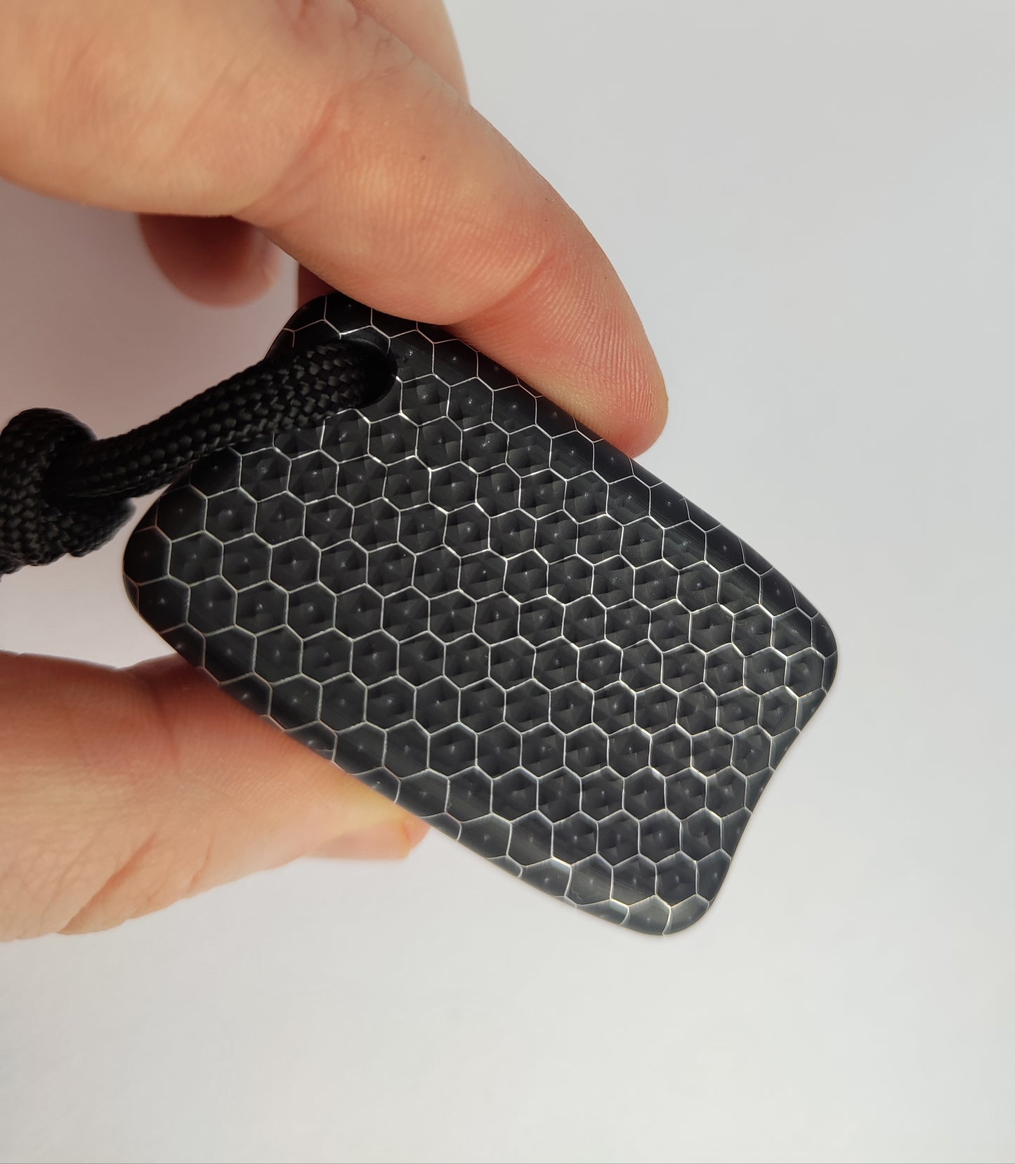 Fidget Bar / EDC Worry Stone / Soap Bar Shape / Haptic toy / Honeycomb pattern Black