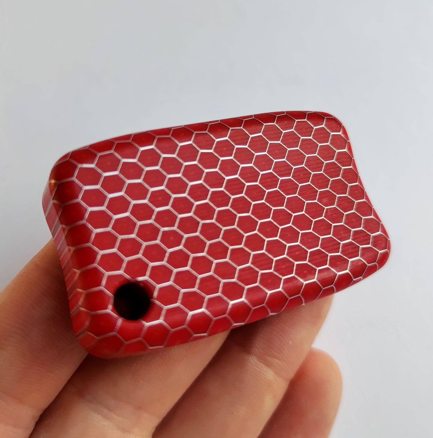 Fidget Bar / EDC Worry Stone / Soap Bar Shape / Haptic toy / Honeycomb pattern Red