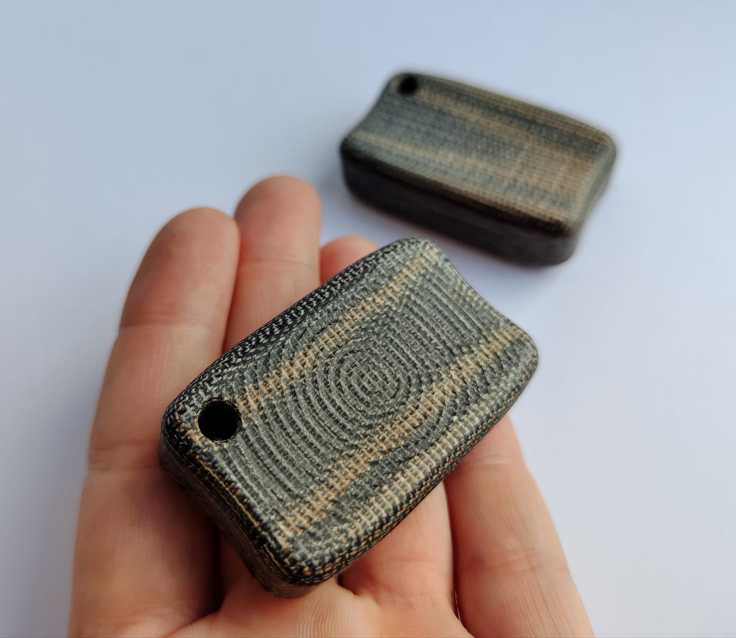 Micarta Fidget Bar / EDC Haptic Worry Stone / Soap Bar Shape Pocket Toy from Black & Natural Micarta