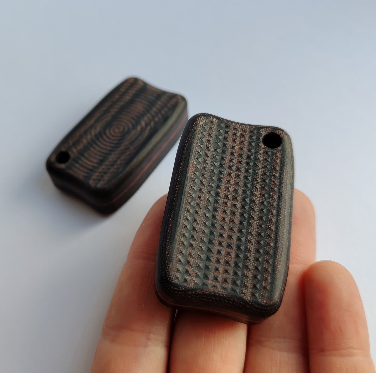 Micarta Fidget Bar / EDC Worry Stone / Soap Bar Shape Haptic toy from Terracotta Black Micarta