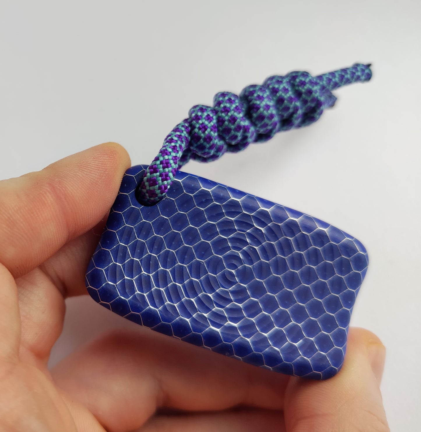 Fidget Bar / EDC Worry Stone / Soap Bar Shape / Haptic toy / Honeycomb pattern Blue
