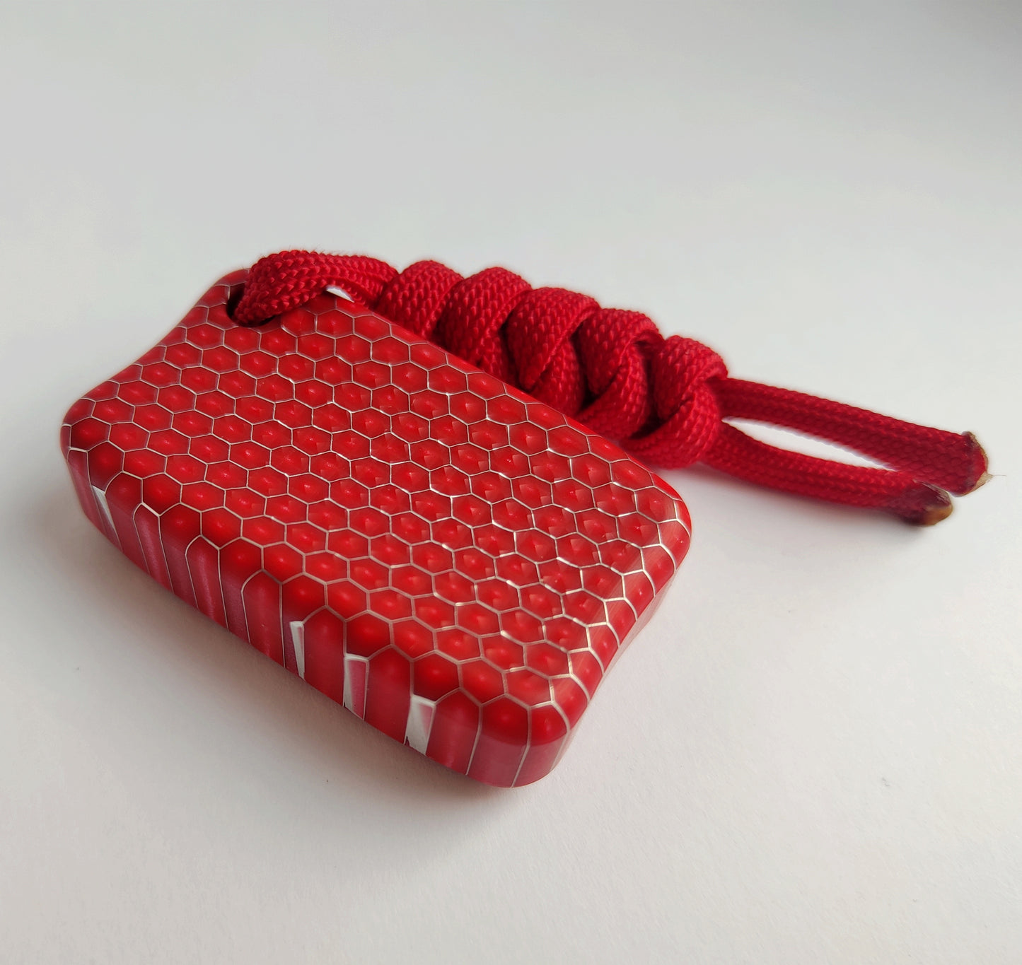 Fidget Bar / EDC Worry Stone / Soap Bar Shape / Haptic toy / Honeycomb pattern Red