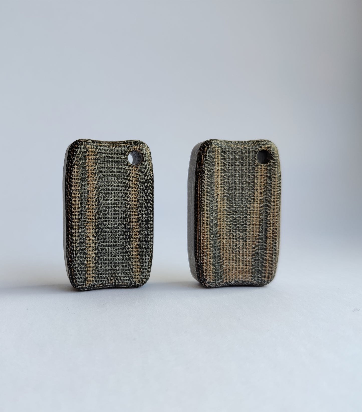 Micarta Fidget Bar / EDC Haptic Worry Stone / Soap Bar Shape Pocket Toy from Black & Natural Micarta