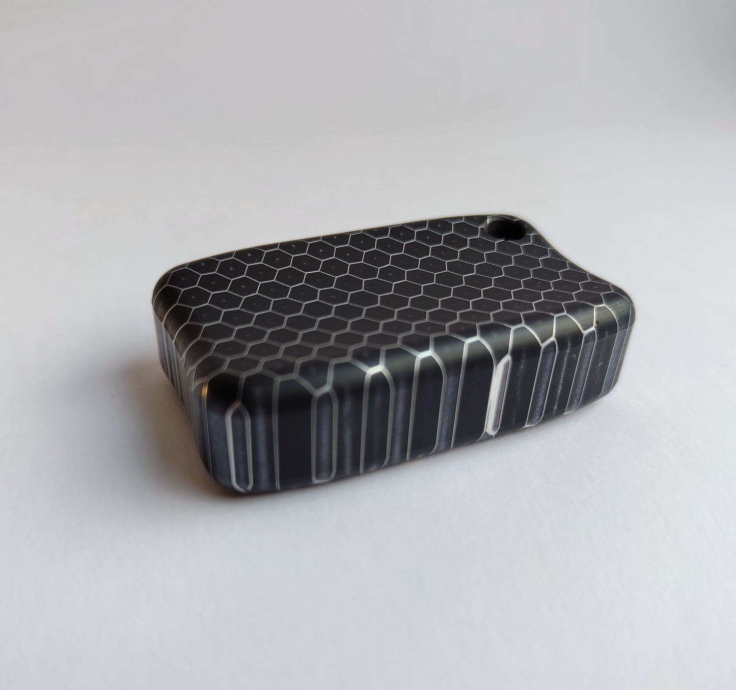 Fidget Bar / EDC Worry Stone / Soap Bar Shape / Haptic toy / Honeycomb pattern Black