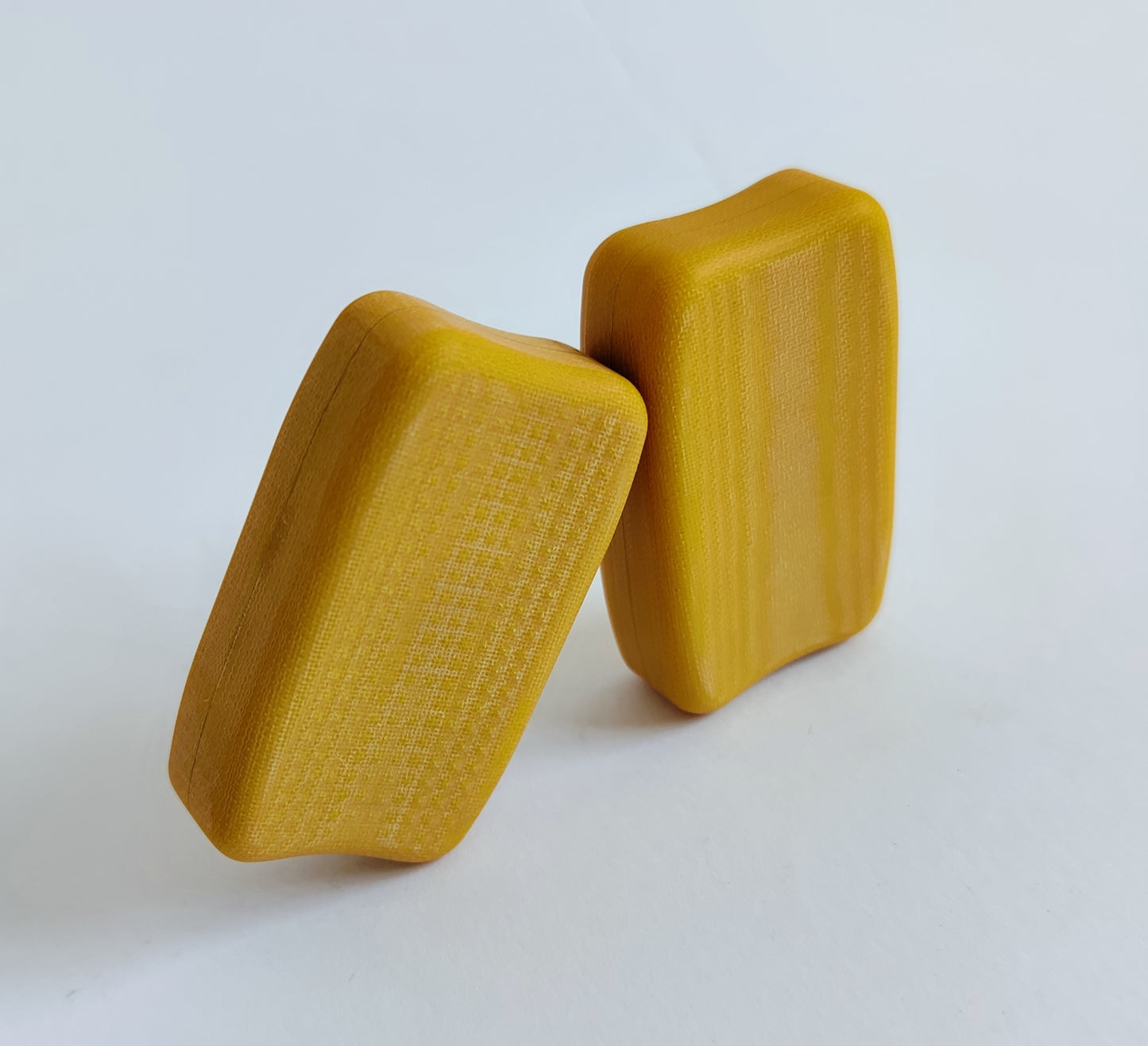 Micarta Fidget Bar / EDC Haptic Worry Stone / Soap Bar Shape Pocket Toy from Yellow Micarta