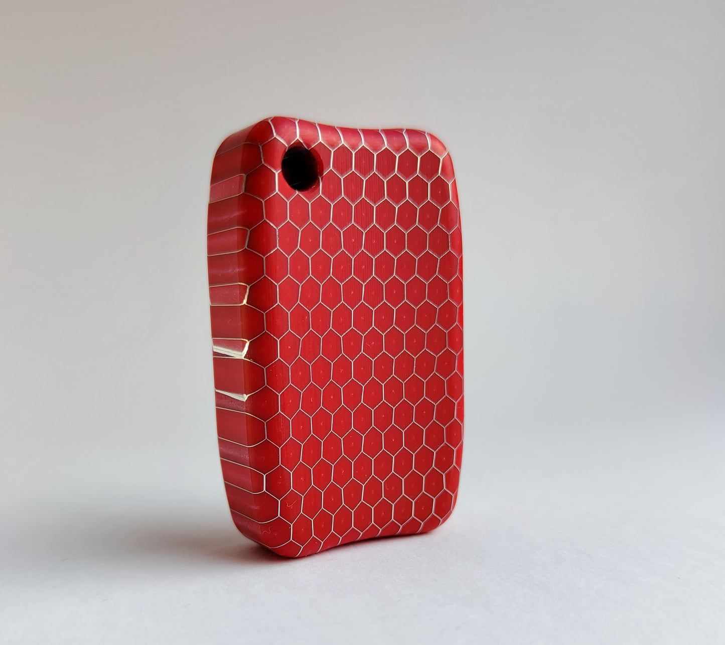 Fidget Bar / EDC Worry Stone / Soap Bar Shape / Haptic toy / Honeycomb pattern Red