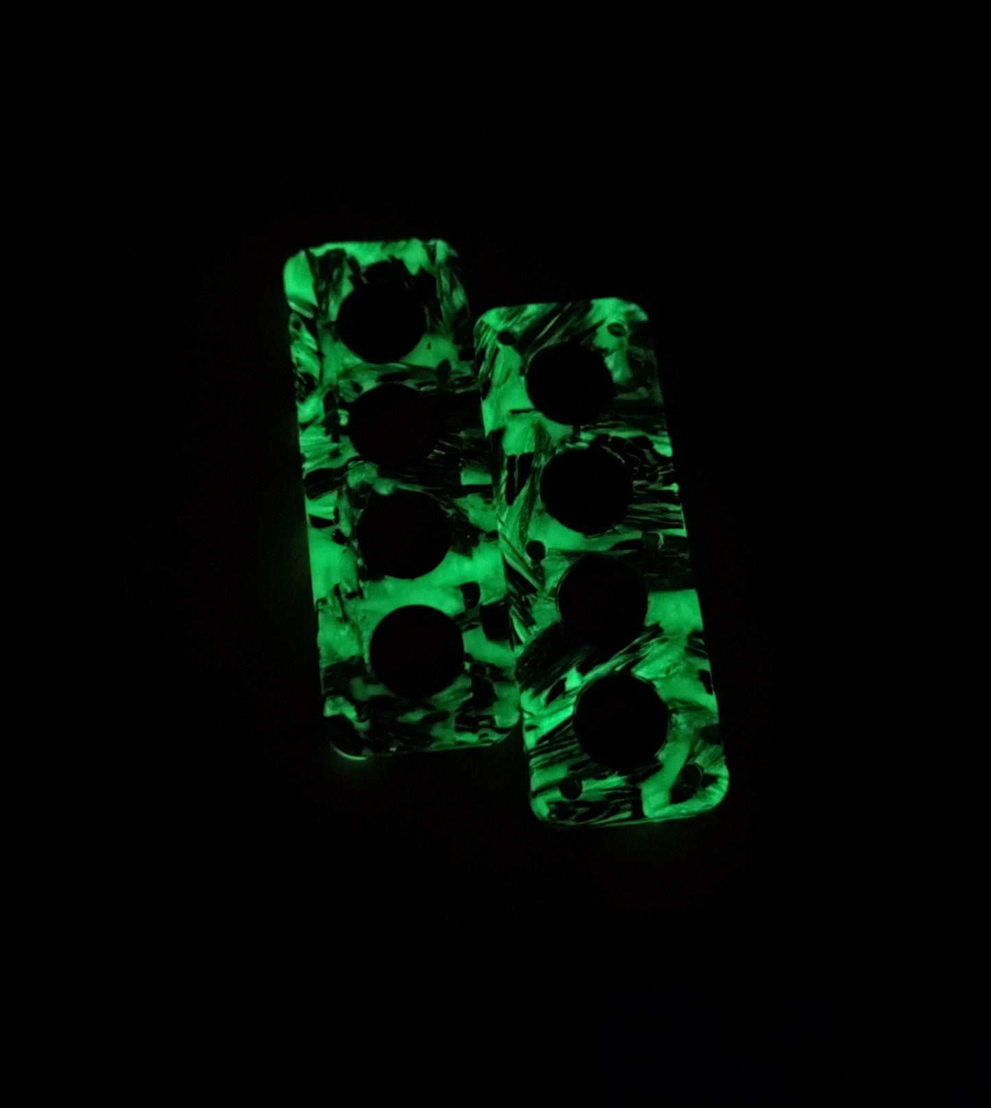 EDC Haptic slider from Glow in the Dark carbon Fiber (Blue or Green)