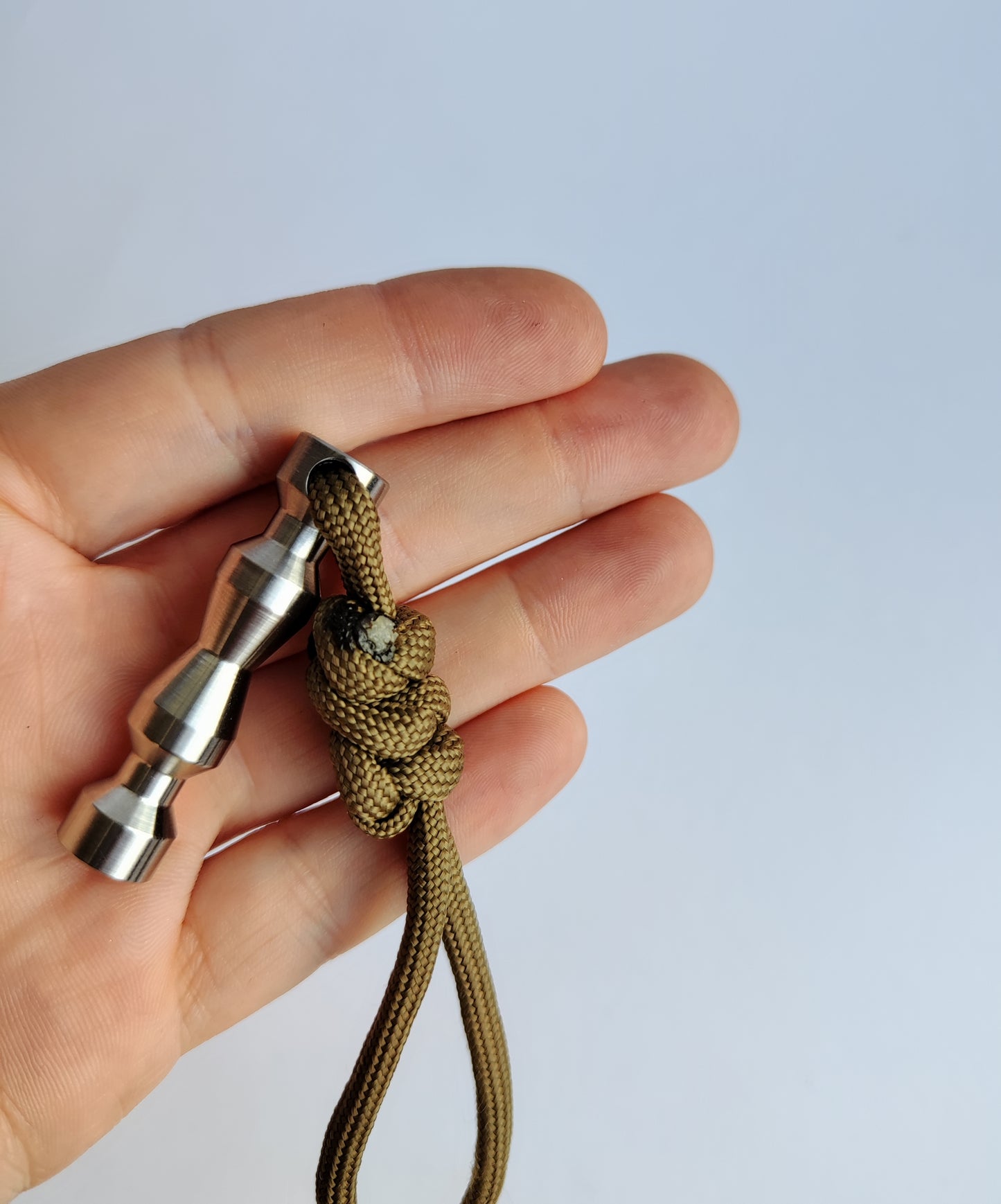 EDC Pendant Bead from Titanium/ Stainless Steel / Damascus