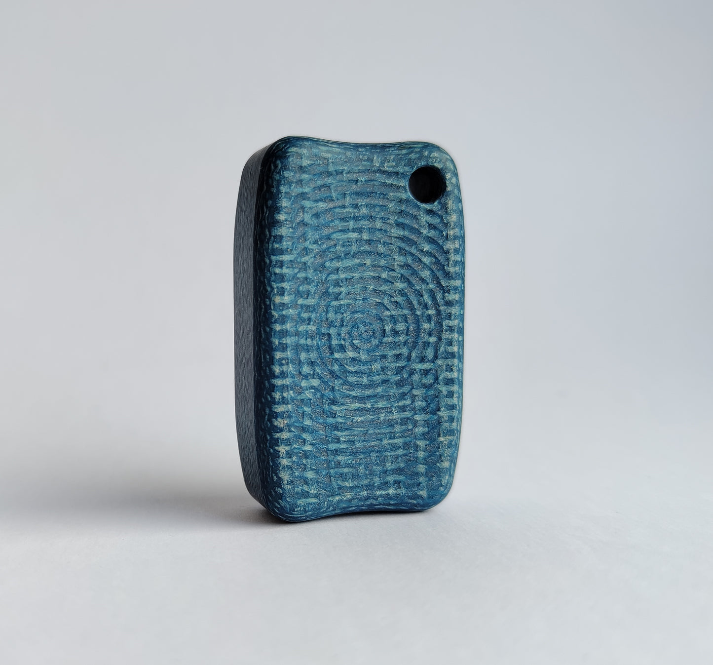 Micarta Fidget Bar / EDC Haptic Worry Stone / Soap Bar Shape Pocket Toy from Aqua Jute (blue) Micarta
