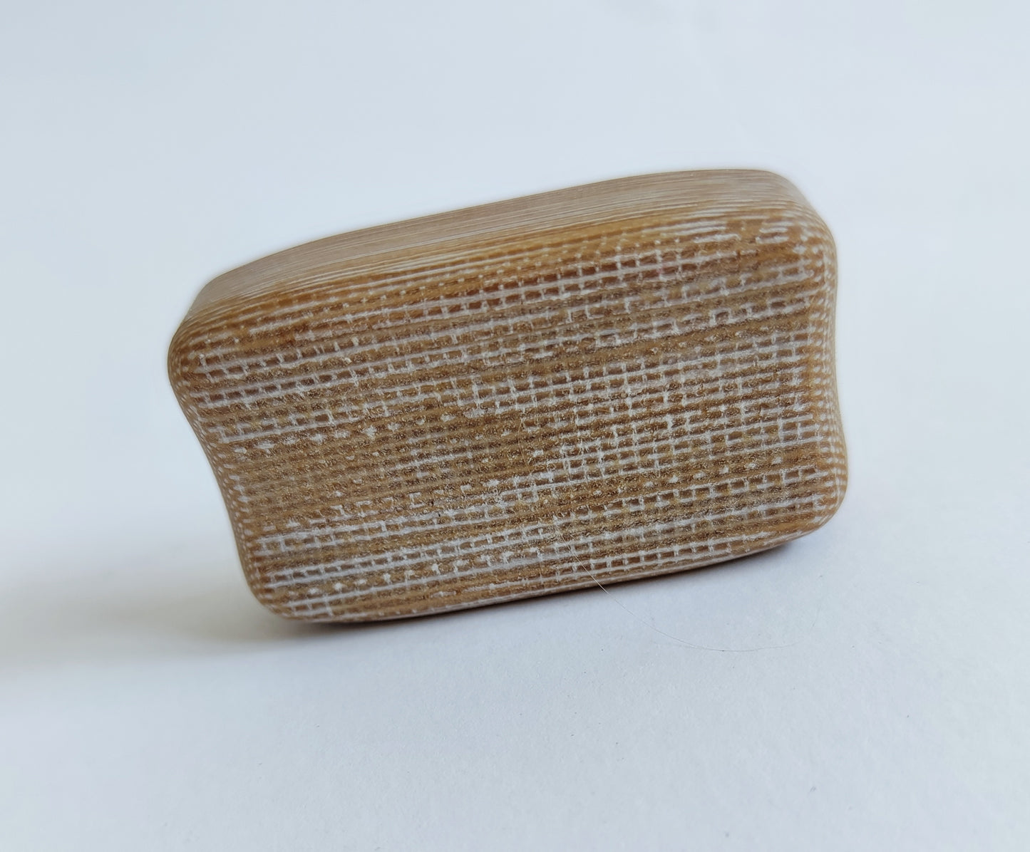 Micarta Fidget Bar / EDC Haptic Worry Stone / Soap Bar Shape Pocket Toy from Light Brown Micarta
