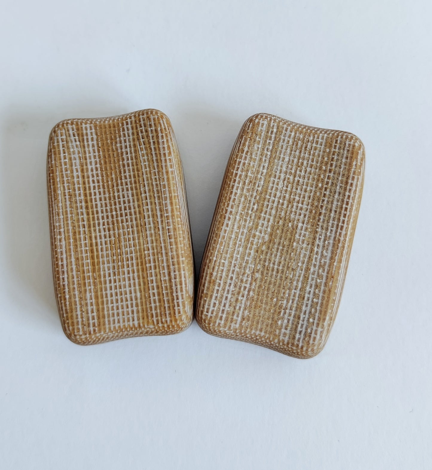 Micarta Fidget Bar / EDC Haptic Worry Stone / Soap Bar Shape Pocket Toy from Light Brown Micarta
