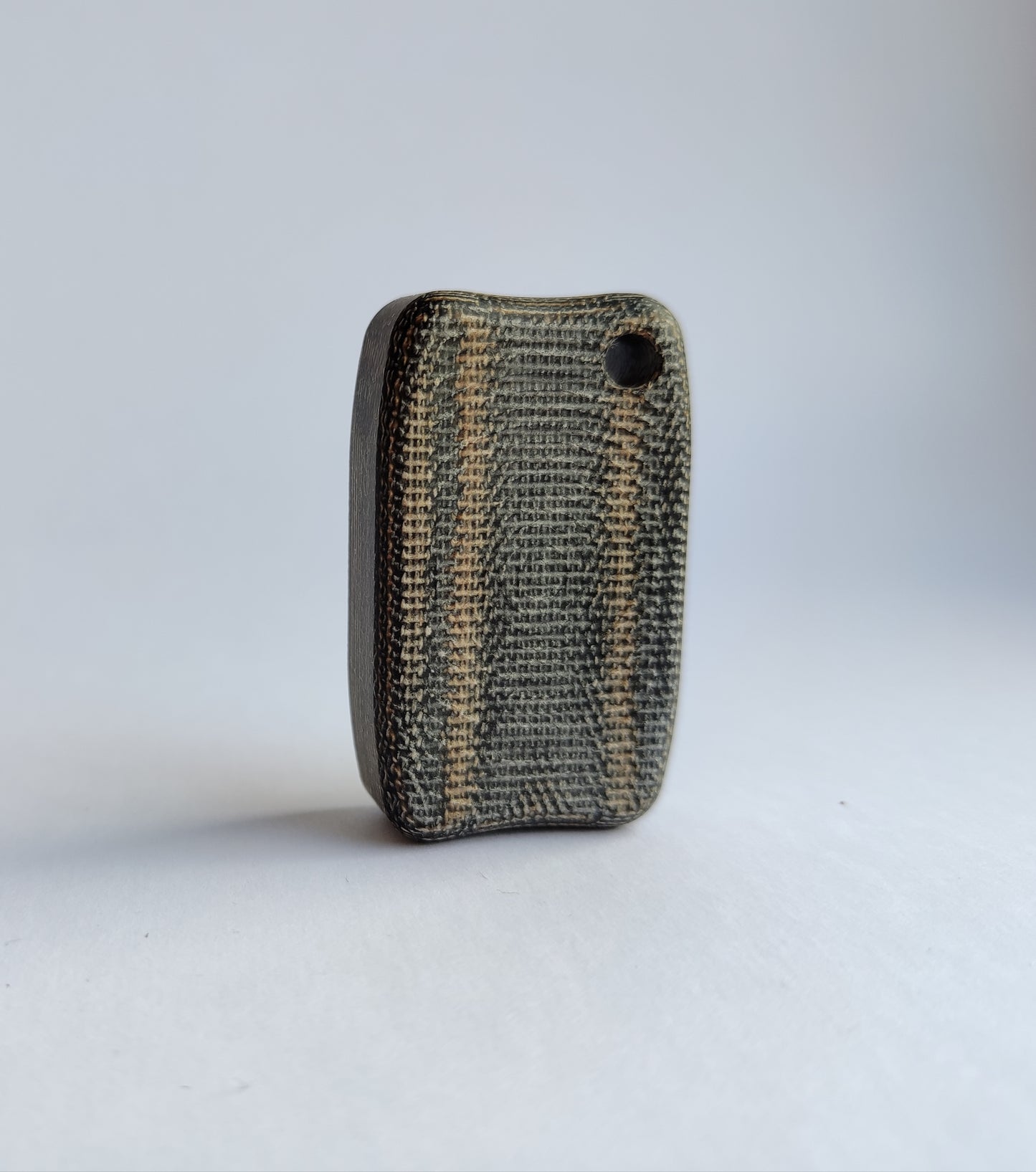 Micarta Fidget Bar / EDC Haptic Worry Stone / Soap Bar Shape Pocket Toy from Black & Natural Micarta
