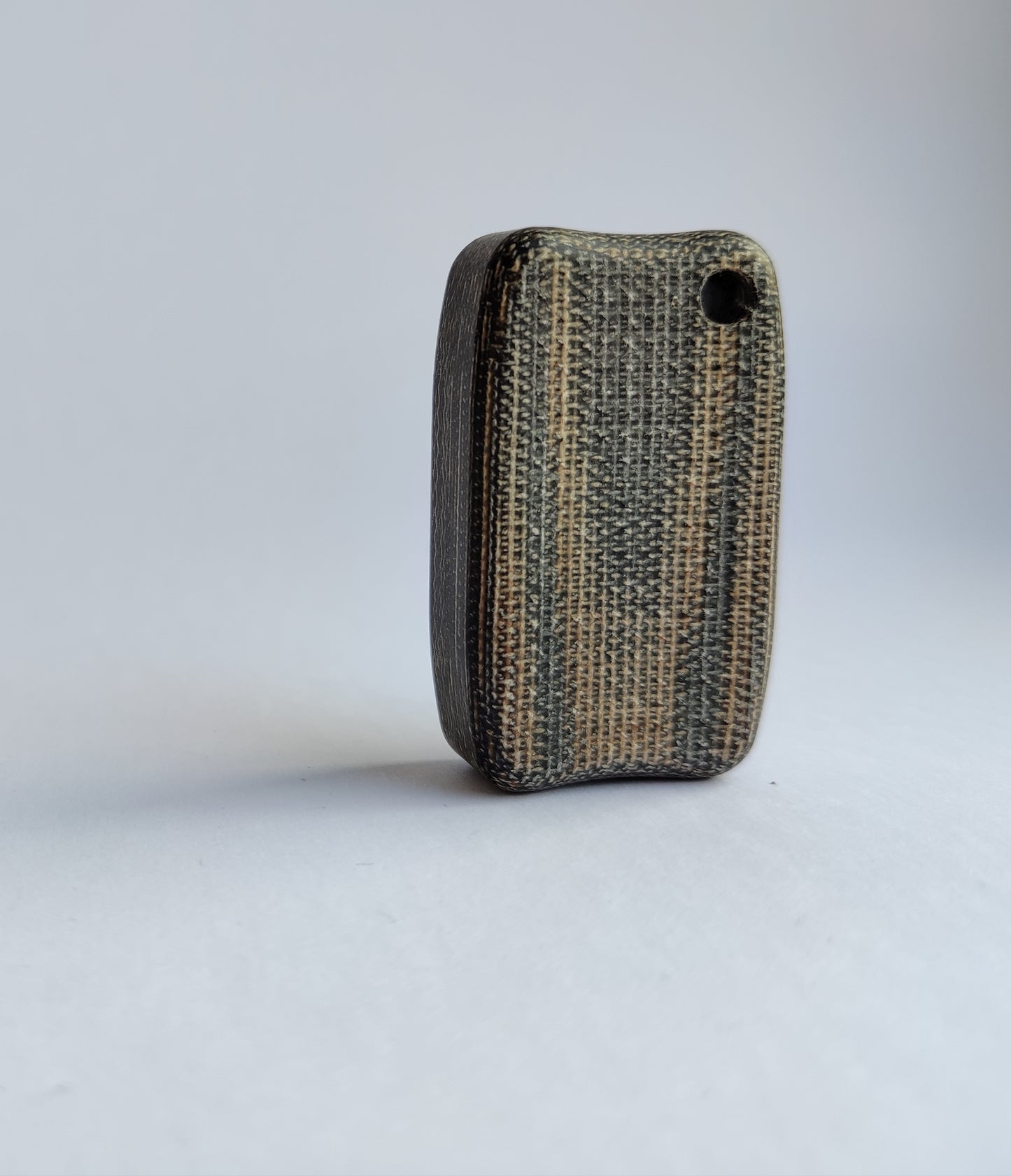 Micarta Fidget Bar / EDC Haptic Worry Stone / Soap Bar Shape Pocket Toy from Black & Natural Micarta