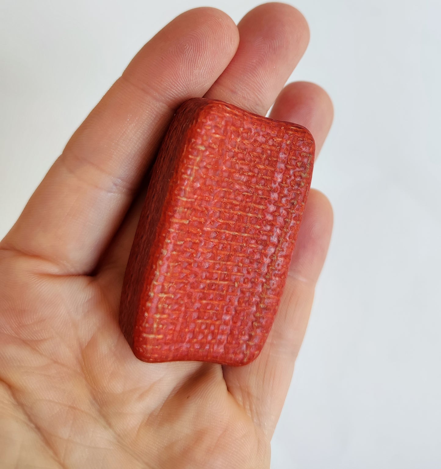 Micarta Fidget Bar / EDC Haptic Worry Stone / Soap Bar Shape Pocket Toy from Red Micarta