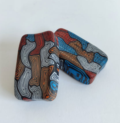 G10 Fidget Bar / EDC Haptic Worry Stone / Soap Bar Shape / Haptic Toy from White-Red-Blue-Black G10