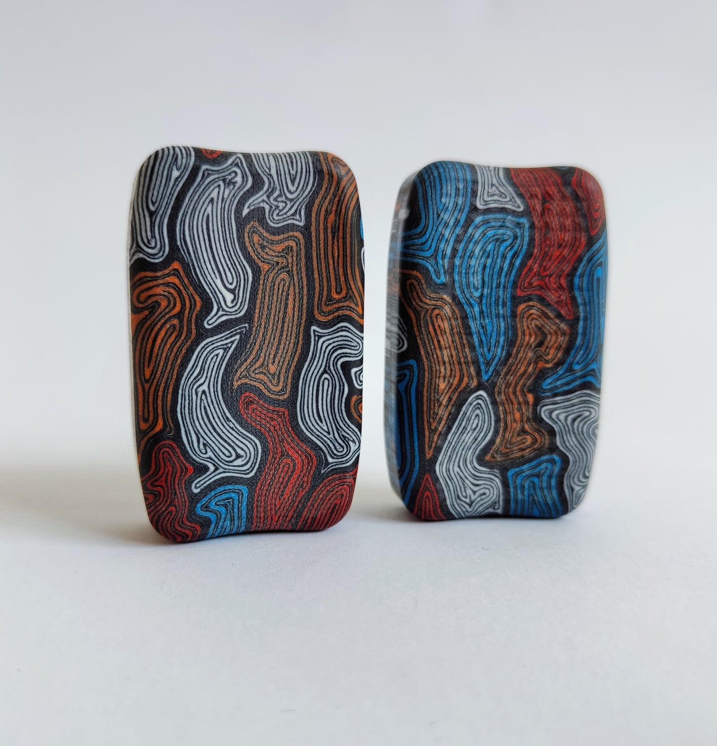 G10 Fidget Bar / EDC Haptic Worry Stone / Soap Bar Shape / Haptic Toy from White-Red-Blue-Black G10