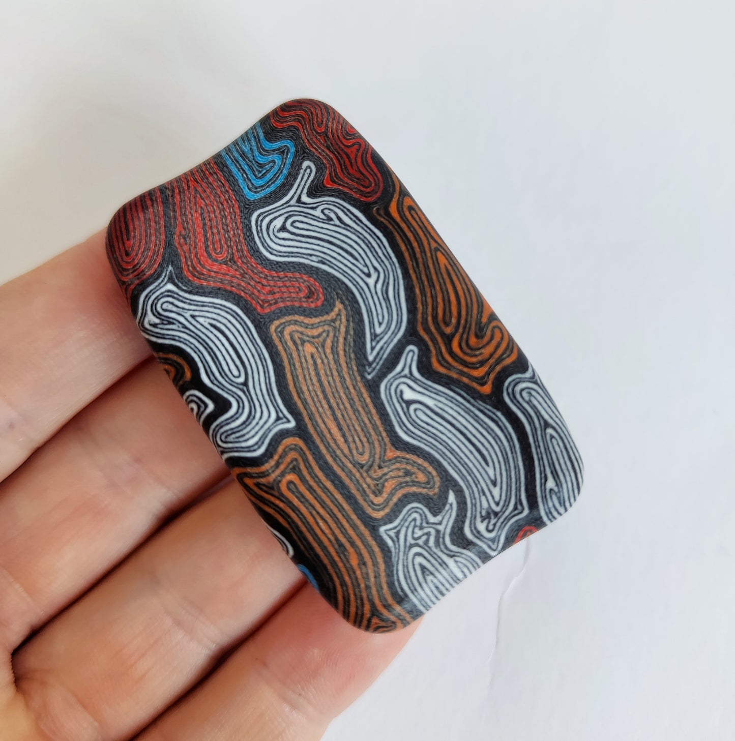G10 Fidget Bar / EDC Haptic Worry Stone / Soap Bar Shape / Haptic Toy from White-Red-Blue-Black G10