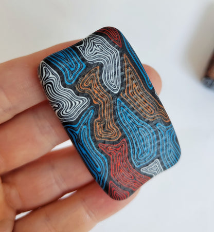 G10 Fidget Bar / EDC Haptic Worry Stone / Soap Bar Shape / Haptic Toy from White-Red-Blue-Black G10